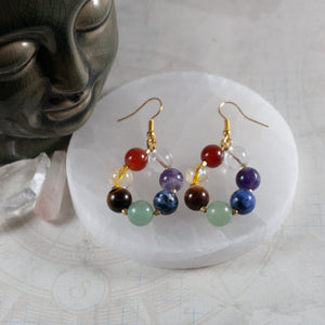 Semi-Precious 7 Chakra Droplet Earrings